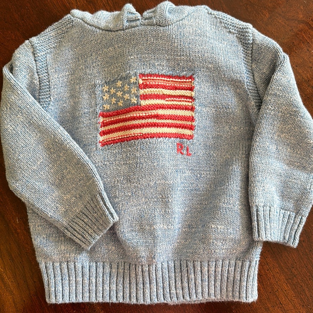 EUC Ralph Lauren American Flag Sweater, 18M